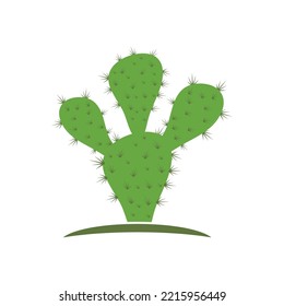 Cactus in flowerpot logo Vector illustration