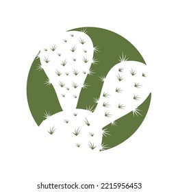Cactus in flowerpot logo Vector illustration