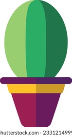 Cactus in flowerpot vector illustration