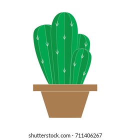 cactus in flowerpot- vector illustration