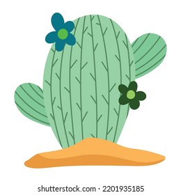 cactus with flowers icon isolated