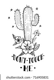 Cactus with flowers. Old school tattoo style. Vector illustration