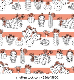 cactus with flowers pattern