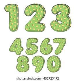 Cactus font. Isolated objects on a white background 