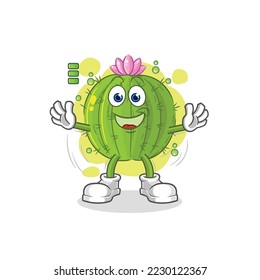 the cactus full battery character. cartoon mascot vector