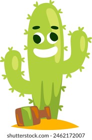 Cactus Ilustración vectorial de personajes divertidos