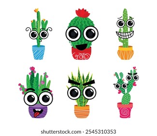 Cactus. Funny character. Vector illustration. Can used for T-shirt prints.