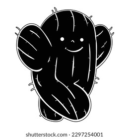 cactus funny sticker vector.
Suitable for cute sticker for social media.