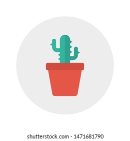 cactus glyph flat vector icon