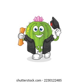the cactus graduation vector. cartoon character