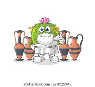 the cactus with greek clothing. cartoon mascot vector