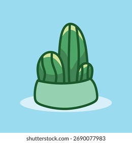 Cactus en Ilustración vectorial Green Pot por eare studio
