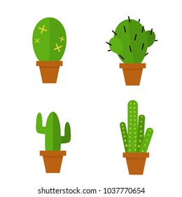 Cactus green vector icons. Cactus illustration