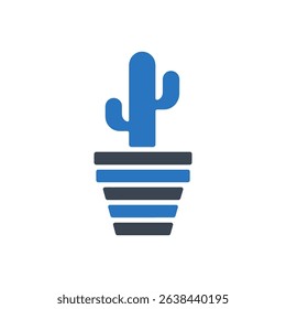 cactus growing in a layered pot icon