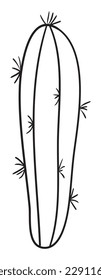 Cactus Hand Draw, Line Art