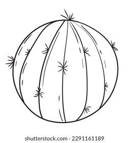 Cactus Hand Draw, Line Art