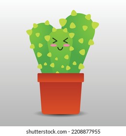 Cactus hand drawn cartoon art illustration Premium Vector
