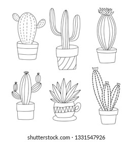 Cactus Hand drawn Collection. 