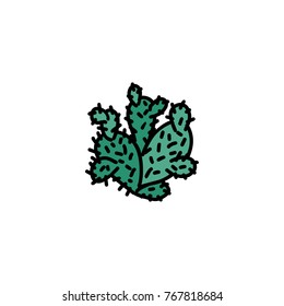 Cactus hand drawn icon isolated on white background
