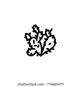 Cactus hand drawn icon isolated on white background