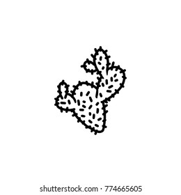Cactus hand drawn icon isolated on white background