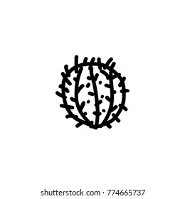 Cactus hand drawn icon isolated on white background