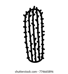 Cactus hand drawn icon isolated on white background