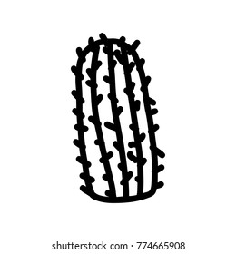 Cactus hand drawn icon isolated on white background