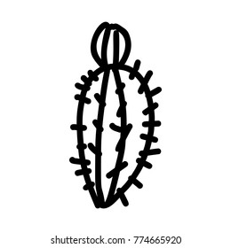 Cactus hand drawn icon isolated on white background