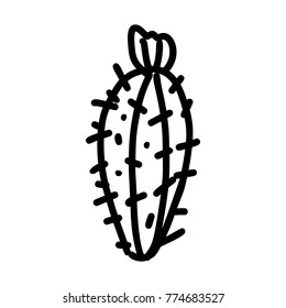 Cactus hand drawn icon isolated on white background