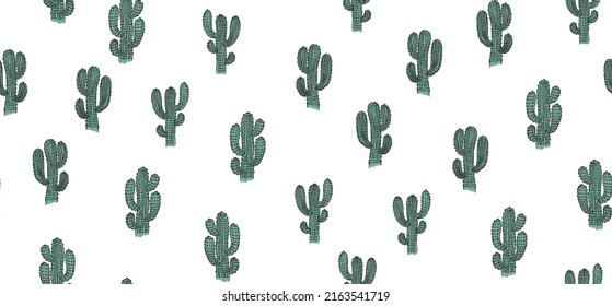 Cactus hand drawn illustration, vector.