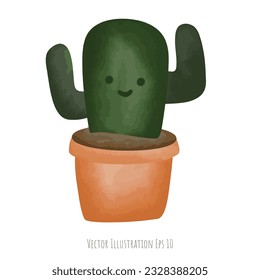 Cactus hand drawn, isolated on white background  ,vector illustration EPS 10
