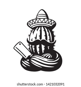 Cactus Hand Drawn Logo Illustration