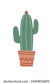 Cactus. Hand drawn style. Vector isolated background.