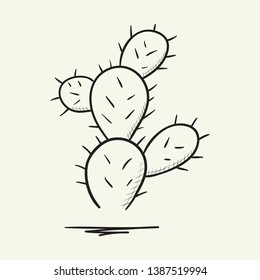 Cactus. Hand drawn vector illustration