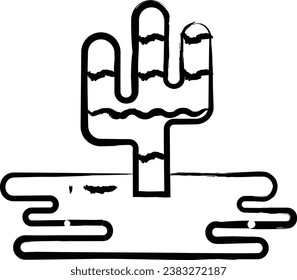 Cactus hand drawn vector illustration
