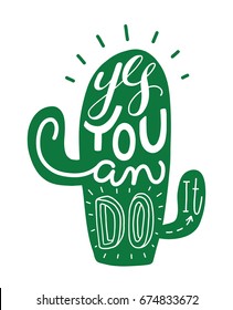 cactus hand lettering