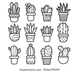 Cactus hand-drawn in the style of doodle Good for printing Symbol of the Western concept