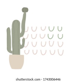 Cactus hand-painted tree nature of modern contemporary boho elements isolated home wall decor simple.
Vector illustration