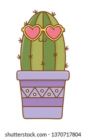 cactus with heart sunglasses