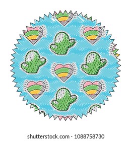 cactus and hearts pattern