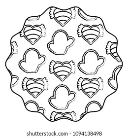 cactus and hearts pattern