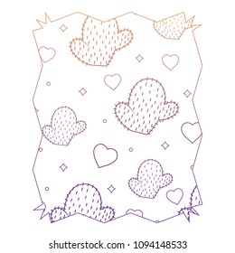 cactus and hearts pattern