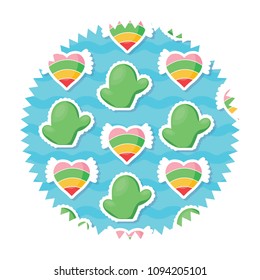 cactus and hearts pattern