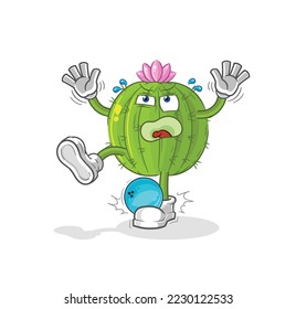 the cactus hiten by bowling cartoon. cartoon mascot vector