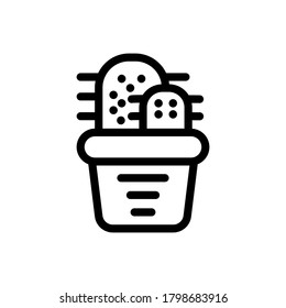 Cactus (Home and Living Furniture) icon outline vector. isolated on white background