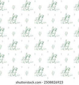 cactus and horse rider Pattern-design