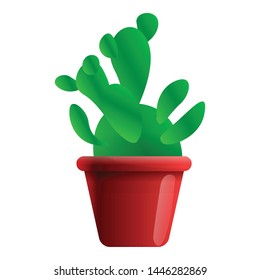 Cactus houseplant icon. Cartoon of cactus houseplant vector icon for web design isolated on white background