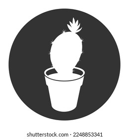 cactus houseplant icon vector illustration design