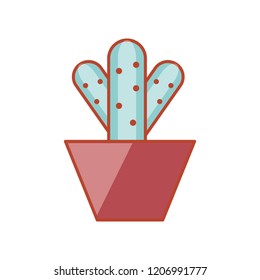 cactus houseplant in pot icon